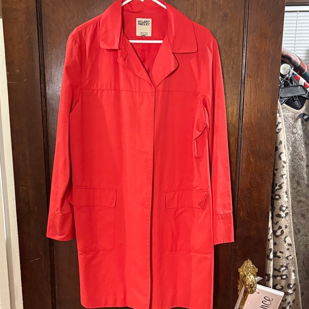Hilary Radley Vibrant Red Trench Coat